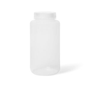 united scientific® unistore™ 33310 - sample containers with lids - laboratory grade polypropylene wide mouth reagent bottle - 32 oz bottles (1000ml) multipurpose plastic bottles with lids, pack of 6