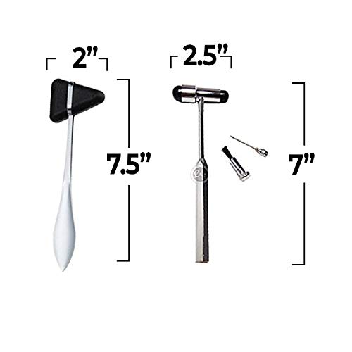 EMI Professional 2-Piece Set: Black Buck and Taylor Reflex Hammers for Comprehensive Neurological Examinations - Perfect for Doctors, Nurses, and Medical Professionals to assess reflex testing