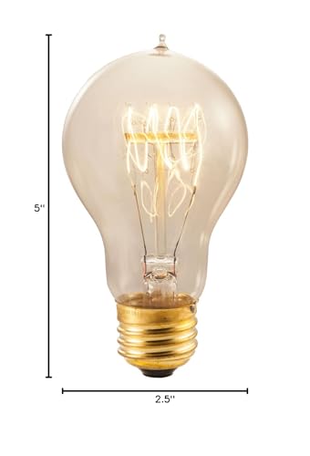 Bulbrite 136020 60-Watt Incandescent Nostalgic Victor Loop A19 - Medium Base - Antique Finish - Pack Of 6