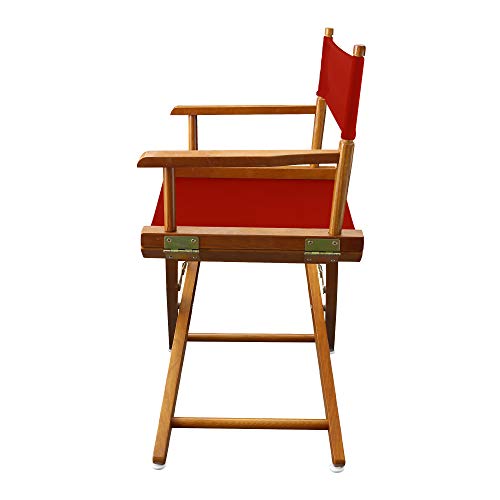 American Trails Extra-Wide Premium 18" Director's Chair Mission Oak Frame with Red Canvas