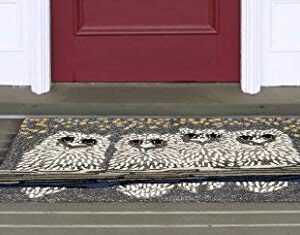 Liora Manne Frontporch Indoor Outdoor Rug - Novelty Design, Hand Hooked, Weather Resistant, UV Stabilized, Foyers, Porches, Patios & Decks, Owls, 2'6 x 4'