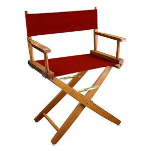 american trails extra-wide premium 18" director's chair mission oak frame with red canvas