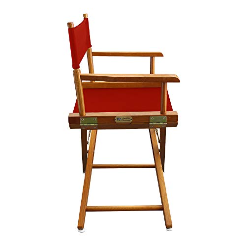 American Trails Extra-Wide Premium 18" Director's Chair Mission Oak Frame with Red Canvas