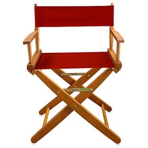 American Trails Extra-Wide Premium 18" Director's Chair Mission Oak Frame with Red Canvas