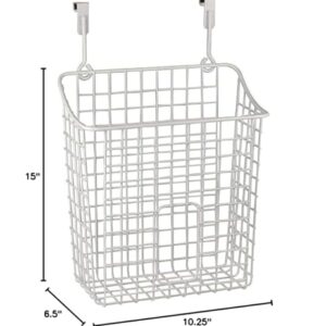 Spectrum Diversified Grid Over-The-Cabinet Dispenser Plastic Holder for Kitchen Storage, Sink Organizer for Recycling Grocery Bags, Extra Large, White