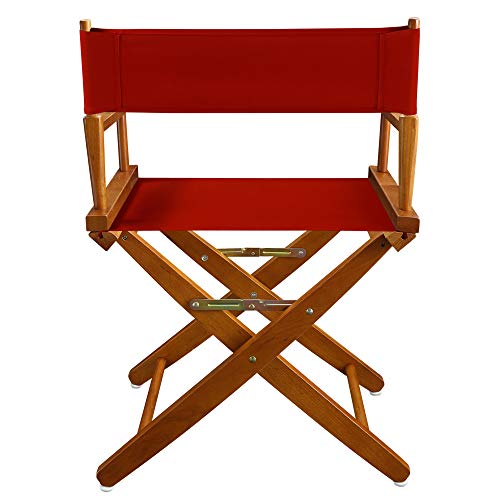 American Trails Extra-Wide Premium 18" Director's Chair Mission Oak Frame with Red Canvas