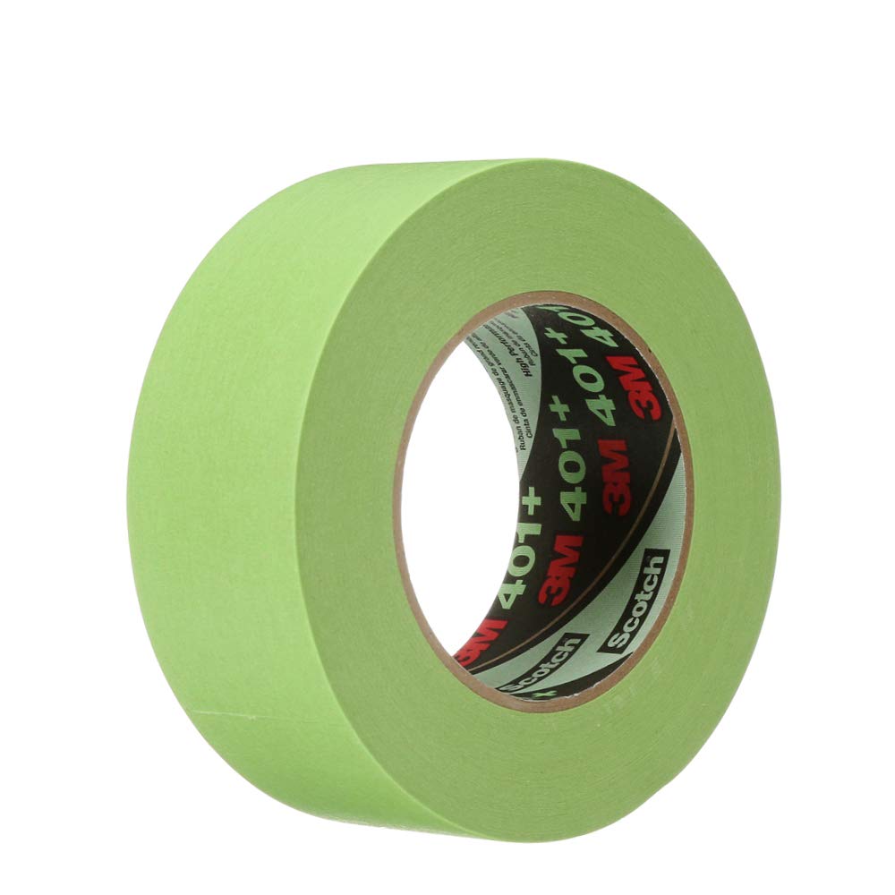 3M 401+ High Performance Masking Tape, Green, 48 mm x 55 m - Strong Holding Power for Automotive, Specialty Vehicle and Industrial Markets, Case of 12