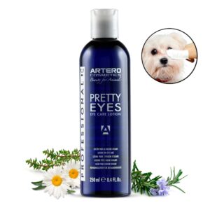 ARTERO Pretty Eyes. Eye Cleaner. Effectively removes Tear Stains from The Tear ducts of Dogs and Cats, ensuring a Clean and Healthy Appearance. 250 ml Bottle for Regular use.