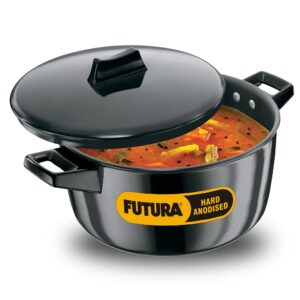 hawkins futura hard anodised cook-n-serve bowl black 4 l