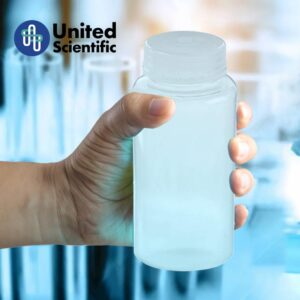 United Scientific® Unistore™ 33308 | Laboratory Grade Polypropylene Wide Mouth Reagent Bottle | Designed for Laboratories, Classrooms, or Storage at Home | 250ml (8oz) Capacity | Pack of 12