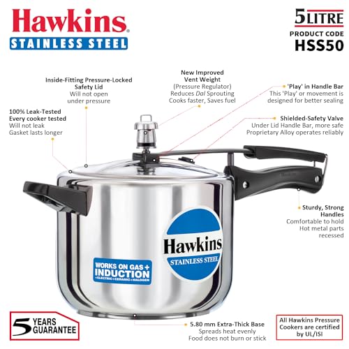 HAWKINS Hawkins Stainless Steel Pressure Cooker Silver 100 Ounce