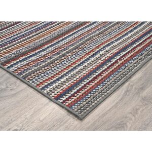 Garland Rug Carnival Area Rug, 5-Feet by 7-Feet, Random Multi-Color Stripes