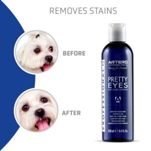 ARTERO Pretty Eyes. Eye Cleaner. Effectively removes Tear Stains from The Tear ducts of Dogs and Cats, ensuring a Clean and Healthy Appearance. 250 ml Bottle for Regular use.