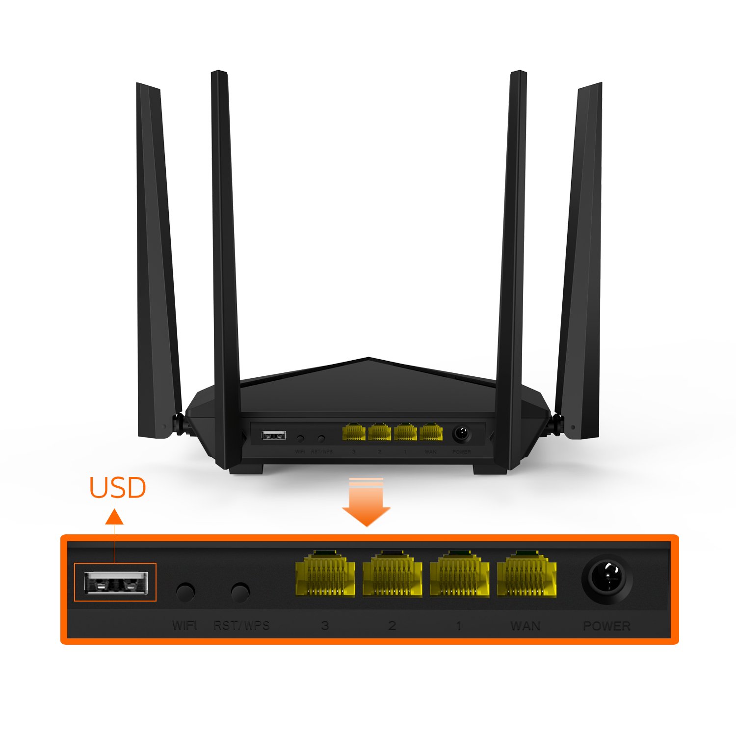 Tenda AC1200 Dual Band Smart WiFi Router, Gigabit Ethernet（AC10U）