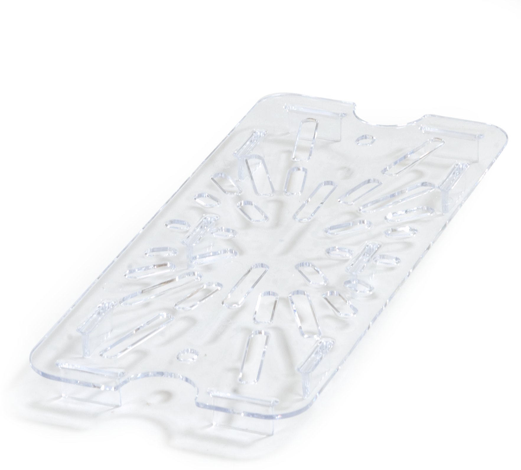 Carlisle FoodService Products 3067007-E Plastic Drain Shelf for 1/3 Size Food Pan, Clear, 0.6 Inches