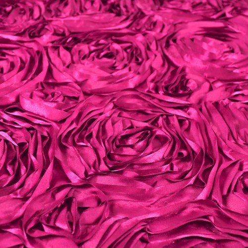 Hot Pink Satin Rosette Fabric by The Yard - 1 Yard