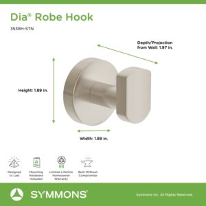 Symmons 353RH-STN Dia Wall-Mounted Robe Hook in Satin Nickel