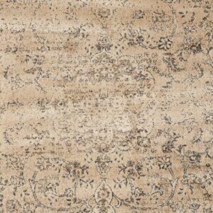 SAFAVIEH Vintage Collection Accent Rug - 2'7" x 4', Warm Beige, Oriental Medallion Distressed Viscose Design, Ideal for High Traffic Areas in Entryway, Living Room, Bedroom (VTG113-660)