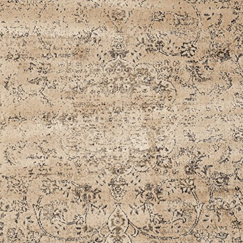 SAFAVIEH Vintage Collection Accent Rug - 2'7" x 4', Warm Beige, Oriental Medallion Distressed Viscose Design, Ideal for High Traffic Areas in Entryway, Living Room, Bedroom (VTG113-660)