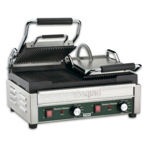 waring commercial wpg300 panini otimo dual ribbed panini grill 20 minute countdown timer, 240v, 3200w, 6-20 phase plug