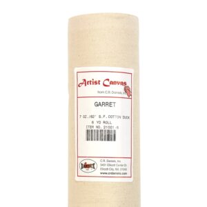 Nasco 1100424 Fine Arts Unprimed Cotton Canvas Roll, 6 yds x 62"