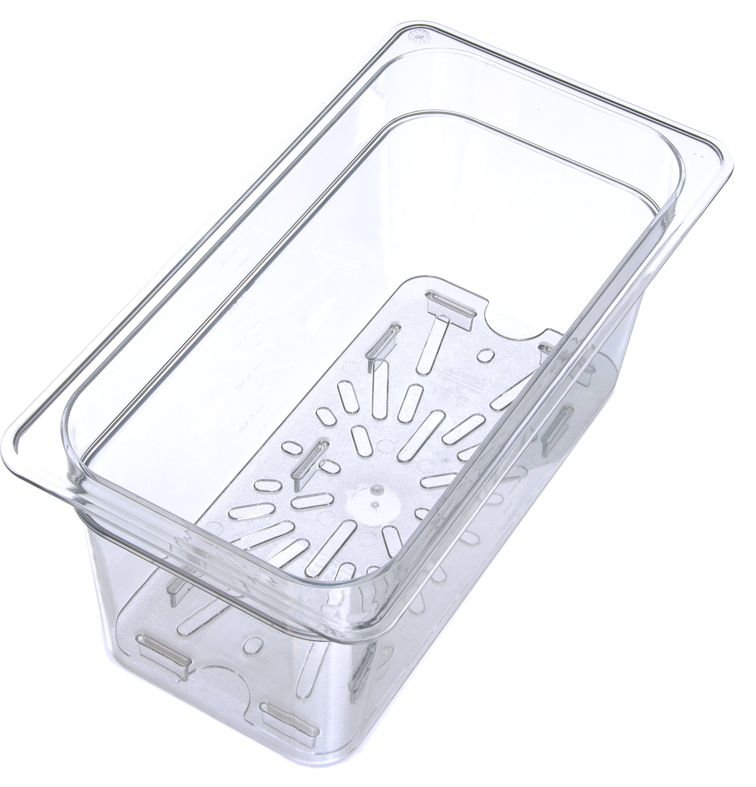 Carlisle FoodService Products 3067007-E Plastic Drain Shelf for 1/3 Size Food Pan, Clear, 0.6 Inches