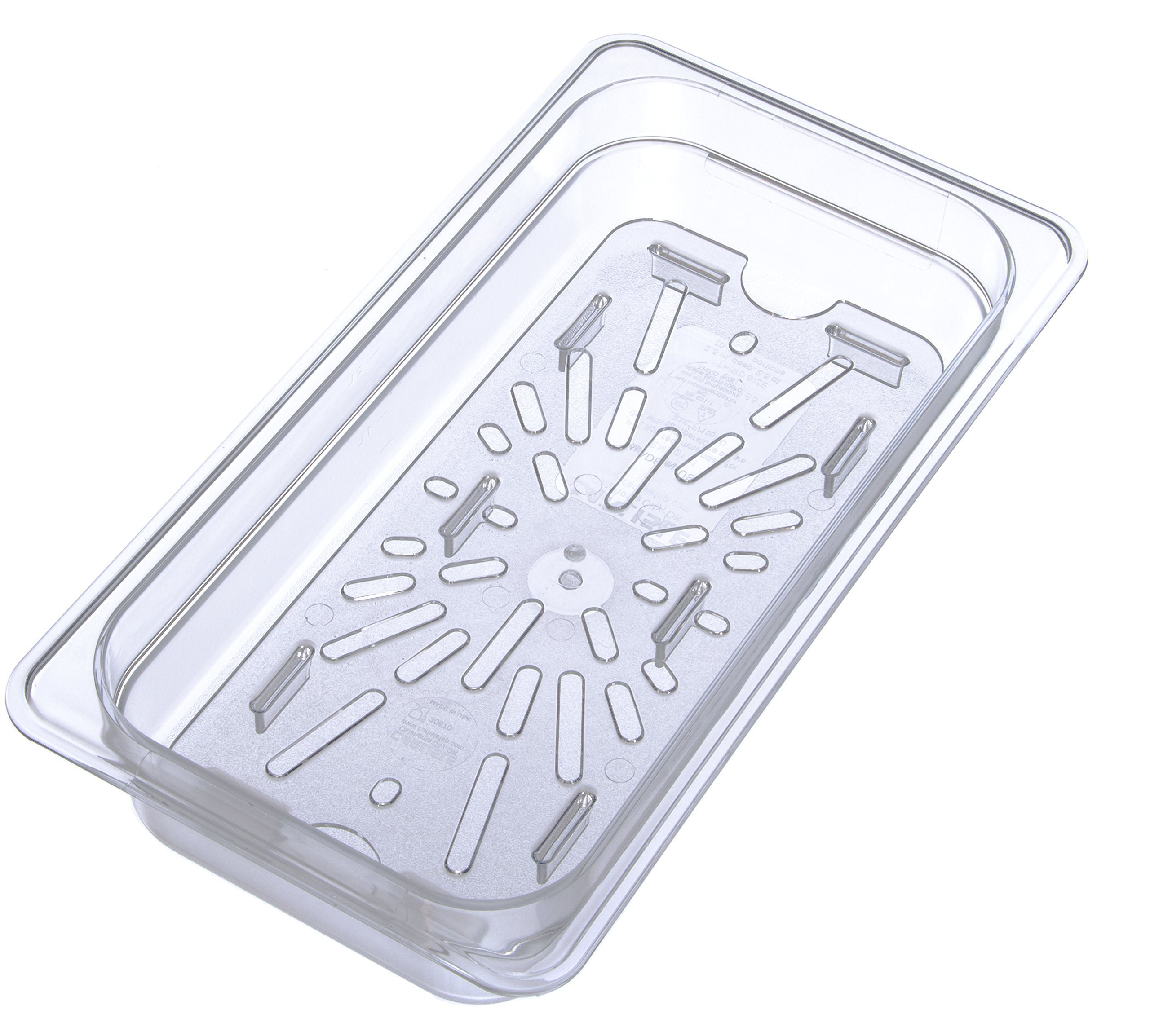 Carlisle FoodService Products 3067007-E Plastic Drain Shelf for 1/3 Size Food Pan, Clear, 0.6 Inches