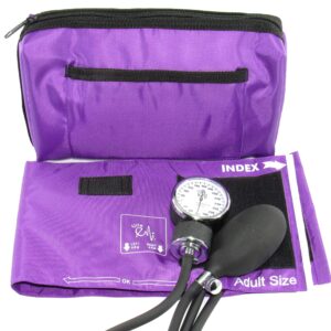 EMI Purple Deluxe Professional Aneroid Sphygmomanometer Manual Blood Pressure Monitor Set with Adult Cuff and Carrying Case #217