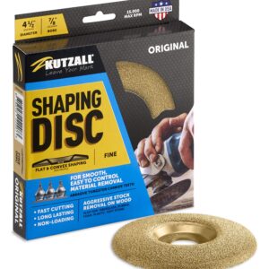 Kutzall Original Shaping Disc - Fine, 4-1⁄2" (114.3mm) Diameter X 7⁄8" (22.2mm) Bore - Coping Woodworking Angle Grinder Attachment for DeWalt, Bosch. Abrasive Tungsten Carbide, SD412O230