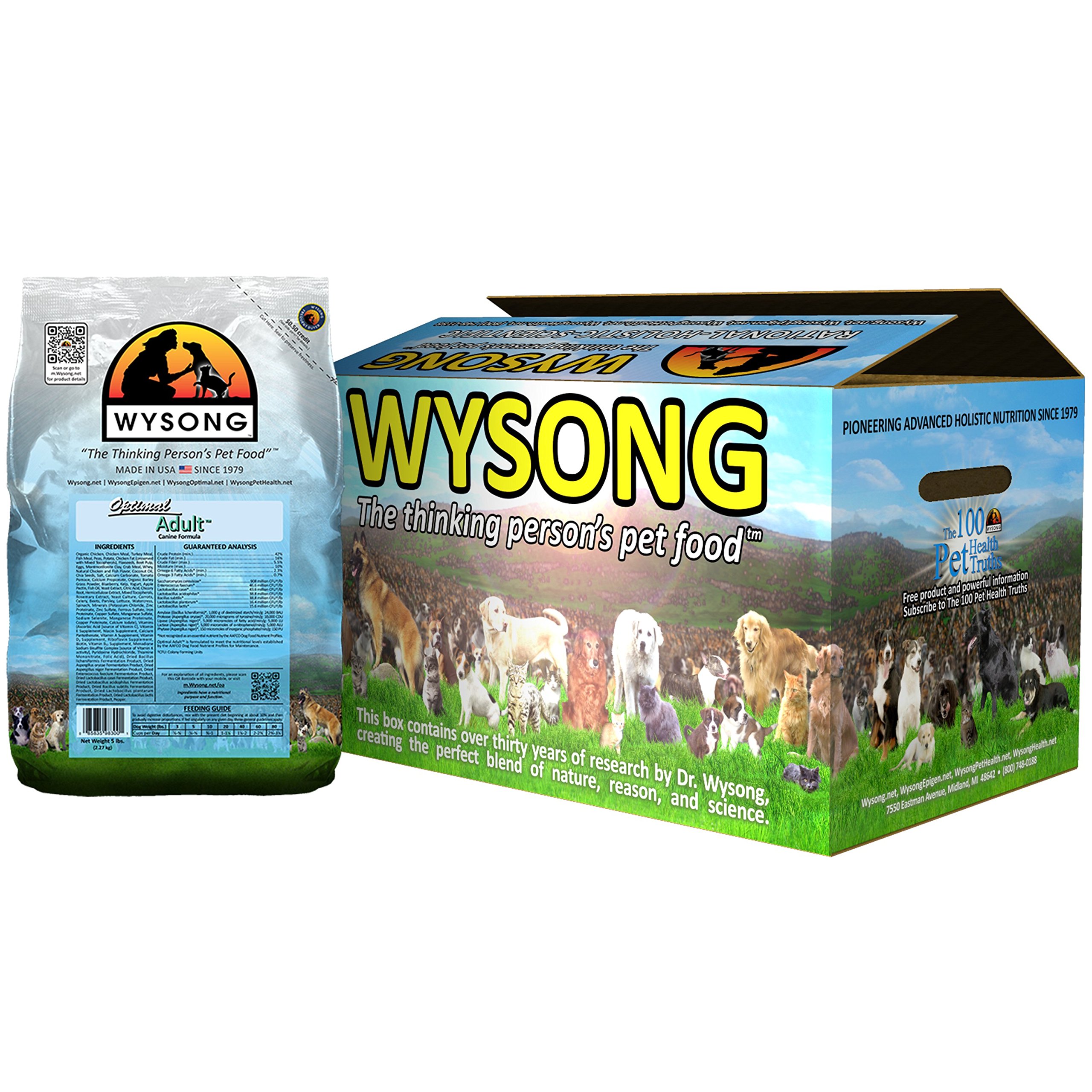 Wysong Optimal Adult Canine Formula Dry Dog Food, Four- 5 Pound Bags (WDCOA20)