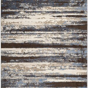 SAFAVIEH Retro Collection Area Rug - 8' x 10', Cream & Blue, Modern Abstract Design, Non-Shedding & Easy Care, Ideal for High Traffic Areas in Living Room, Bedroom (RET2138-1165)