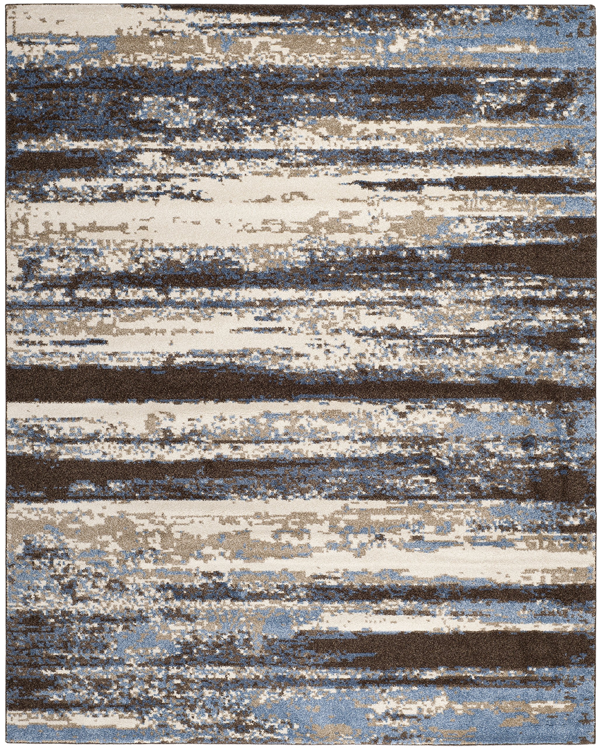 SAFAVIEH Retro Collection Area Rug - 8' x 10', Cream & Blue, Modern Abstract Design, Non-Shedding & Easy Care, Ideal for High Traffic Areas in Living Room, Bedroom (RET2138-1165)