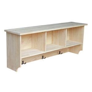 ic international concepts storage wall shelf unit, unfinished