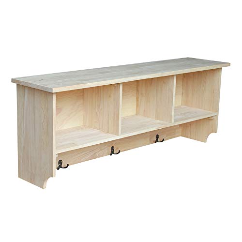 IC International Concepts Storage Wall Shelf Unit, Unfinished