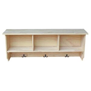 IC International Concepts Storage Wall Shelf Unit, Unfinished