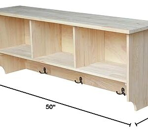 IC International Concepts Storage Wall Shelf Unit, Unfinished