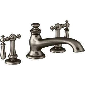 KOHLER K-72777-CP Artifacts Deck-Mount Bath Spout with Flare Design, Less Handles, Polished Chrome