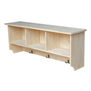 IC International Concepts Storage Wall Shelf Unit, Unfinished