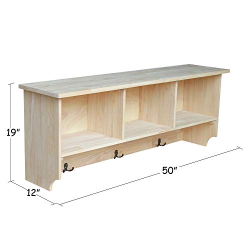 IC International Concepts Storage Wall Shelf Unit, Unfinished