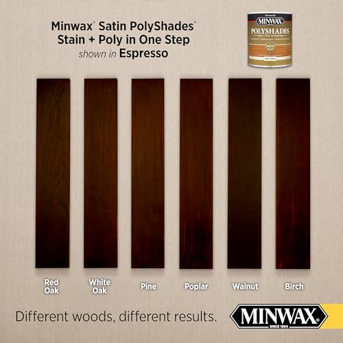 1/2 pt Minwax 21397 Espresso PolyShades Wood Stain And Polyurethane, Satin