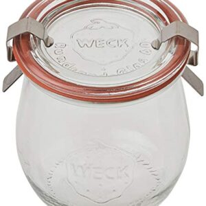 Mini Tulip Jelly Jar with Glass Lids 6 Rings and 12 Clamps, 6 Count (Pack of 1)