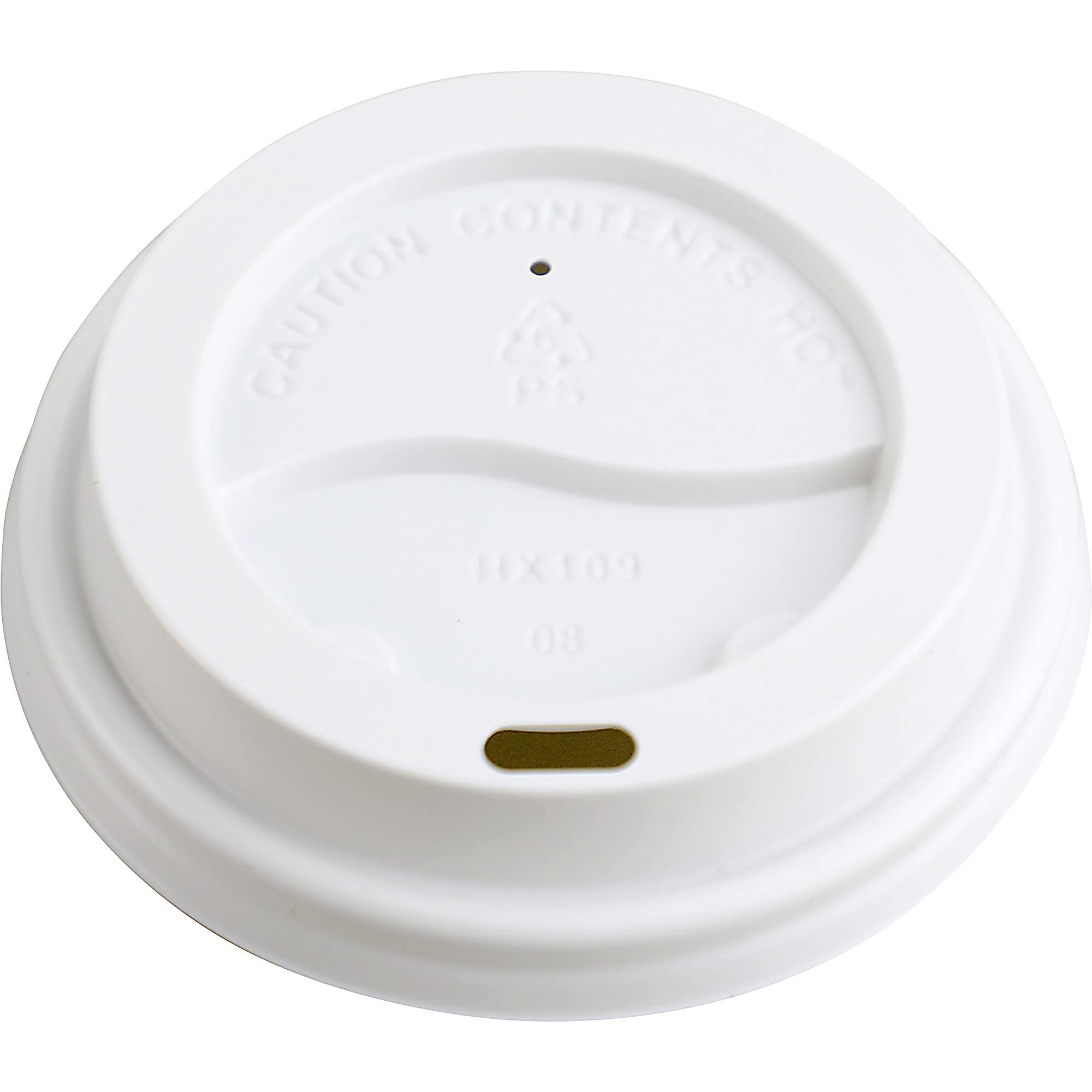 Genuine Joe GJO11259CT Polystyrene Protective Hot Cup Lid, White (Carton of 1000)