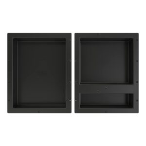 Redi Niche Triple Niche Recessed Shower Shelf- Black, Three Inner Shelves, 32-Inch Width x 20-Inch Height x 4-Inch Depth