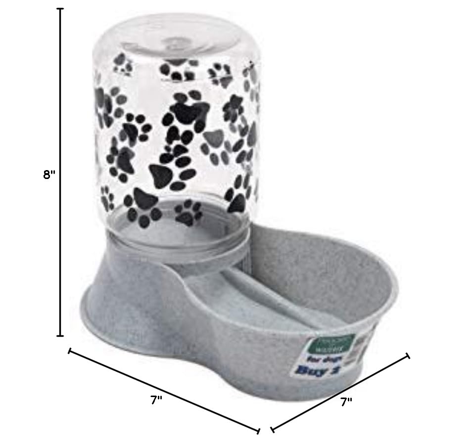 Lixit Reversable Water or Dry Food Feeders for Cats and Dogs (Small, Granite)