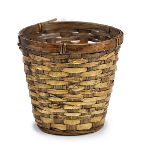 The Lucky Clover Trading 5 Inch Bamboo Stained Planter Basket, Brown