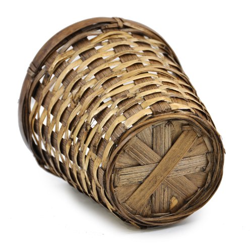 The Lucky Clover Trading 5 Inch Bamboo Stained Planter Basket, Brown