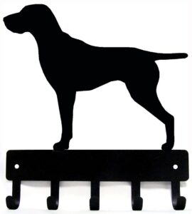 the metal peddler gsp german shorthaired pointer key holder for wall - small 6 inch wide with 5 hooks - made in usa