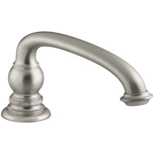 kohler k-72778-bn artifacts deck-mount bath spout with arc design, less handles, vibrant brushed nickel