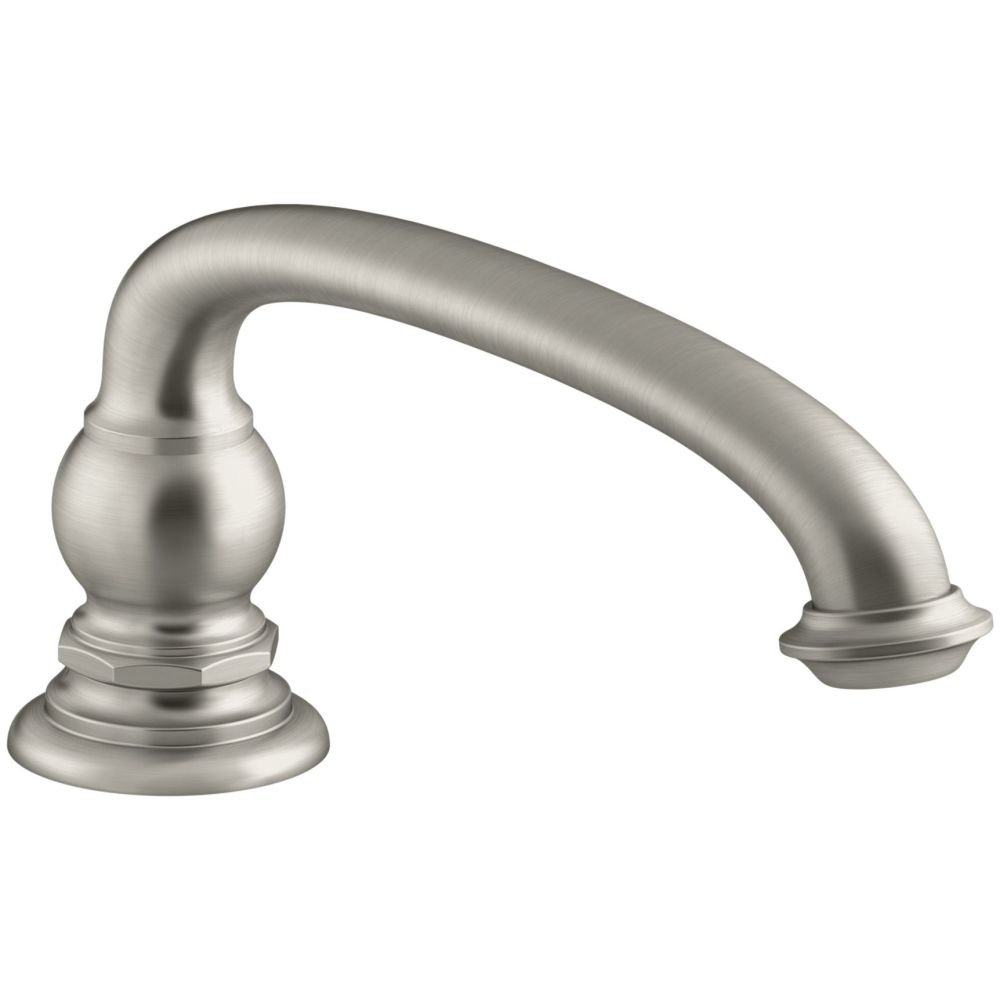 KOHLER K-72778-BN Artifacts Deck-Mount Bath Spout with Arc Design, Less Handles, Vibrant Brushed Nickel