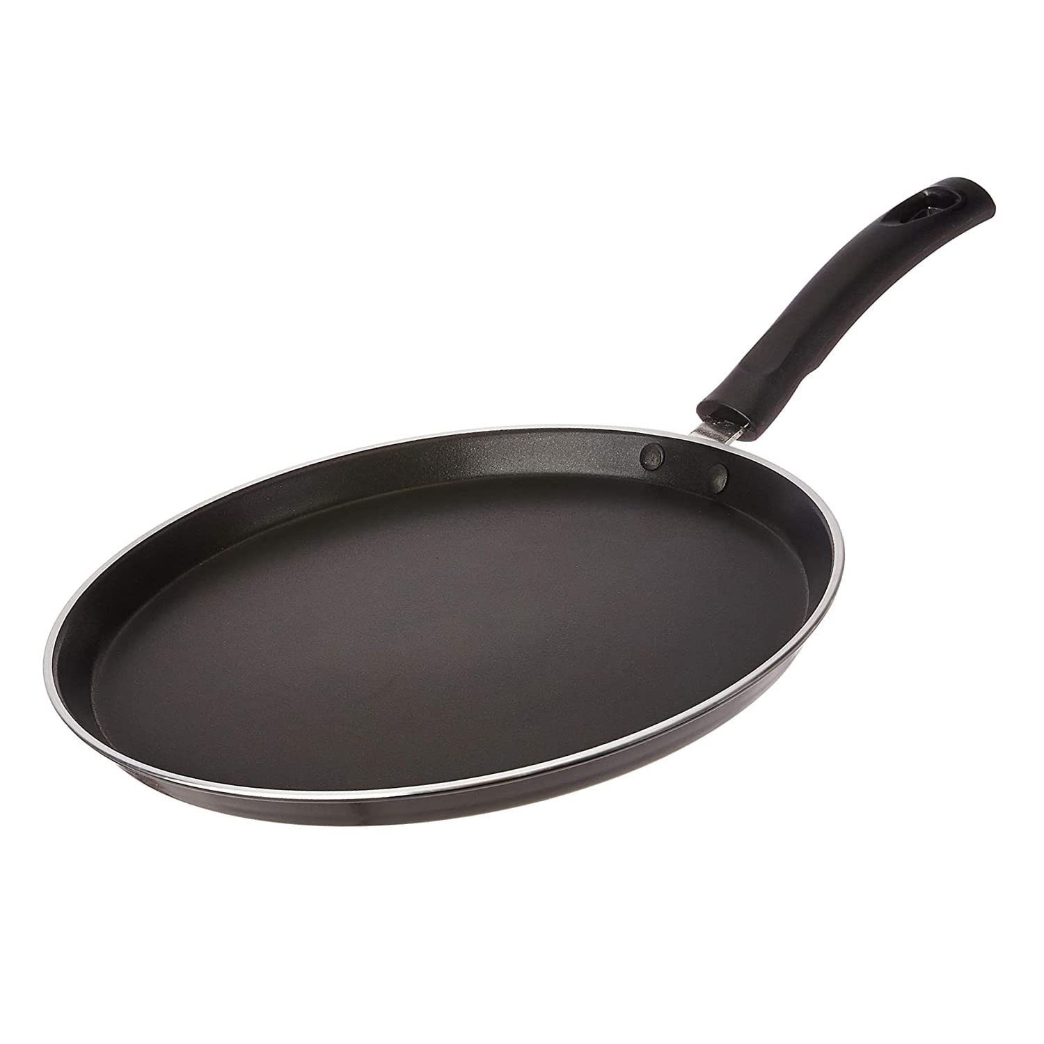 Pigeon Nonstick Handheld Crepe Pan - 27cm (10.5 inches) PFOA Free, Scratch Resistant Coating with 4mm Premium Thick Base Tawa - For pancakes, crepes, rotis, dosas, uttapams and more (Black)